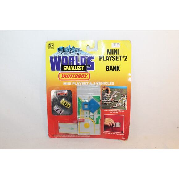 Matchbox World's Smallest Bank Mini Car Town Playset #2 Ford Nissan Porsche Rare - Picture 1 of 3